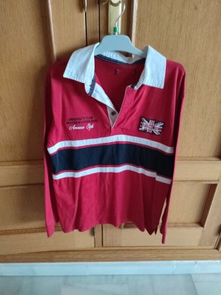 Polo University Club Rojo y Blanco