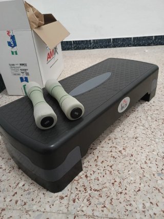 Cinta de andar Homecom + 2 pesas 1kg + un step
