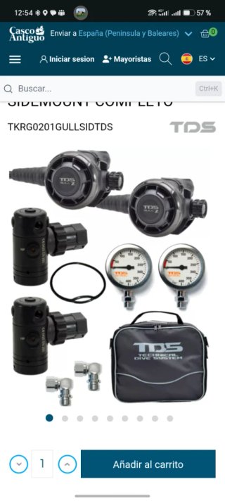 Conjunto regulador buceo sidemount Gull Z