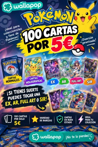 Lote de 100 Cartas Pokémon