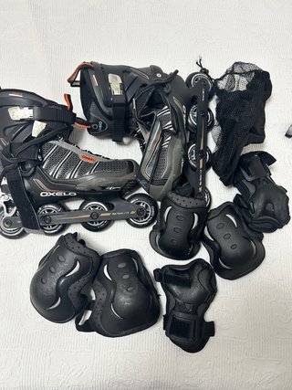 Patines Oxelo con protecciones y casco