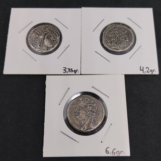 LOTE DE 3 MONEDAS DE LA ANTIGUA GRECIA RÉPLICAS