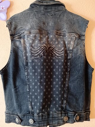 Chaleco vaquero Bershka estrellas alas