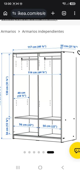 Guardaroba IKEA bianco con ante scorrevoli