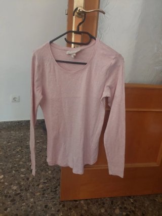 Blusa rosa manga larga