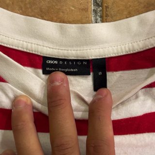 Camiseta rayas rojas y blancas ASOS Design Talla S