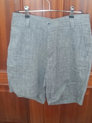 Pantalón corto lino Massimo Dutti gris