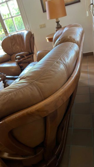 Sillón Vintage de Piel y Madera