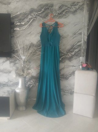 Vestido Largo de Fiesta Turquesa