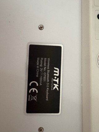 Teclado Bluetooth MTK Plata y Blanco