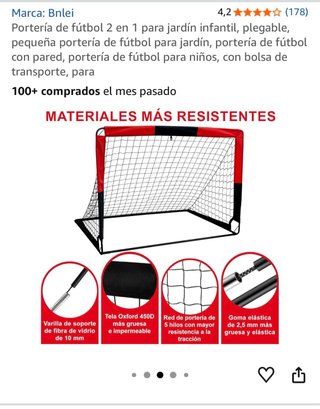 Portería Fútbol Infantil 2 en 1 + Diana y Bolsa.