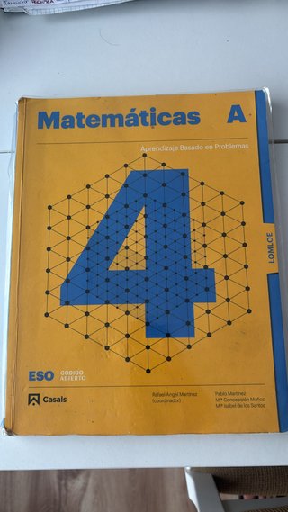 Libro de matemáticas A, 4 de la eso.