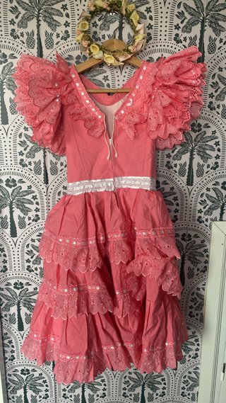 Traje Flamenca Niña Volantes Encaje