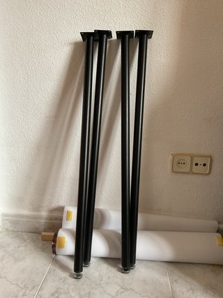 Patas de mesa metálicas negras (4 unidades)