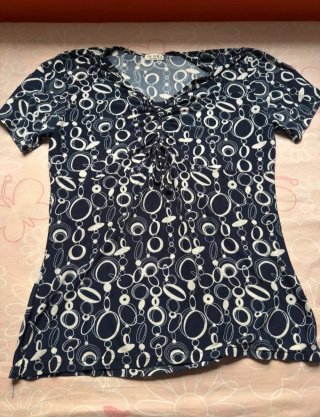 Camiseta DMJ Estampada Azul y Blanca Talla XL