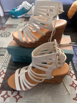 Sandalias de Cuña Blancas Talla 38