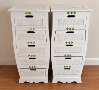 Pareja Muebles Auxiliares Blancos