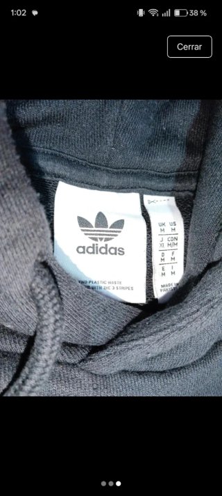 Sudadera Adidas Negra con Logo Azul