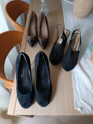 Lote de 3 pares de zapatos de tacón