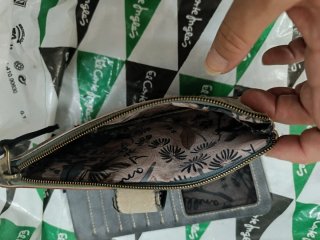 Monedero Anelle estampado floral y marrón