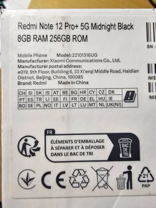 Xiaomi Redmi Note 12 Pro+ 5G Negro/Blanco