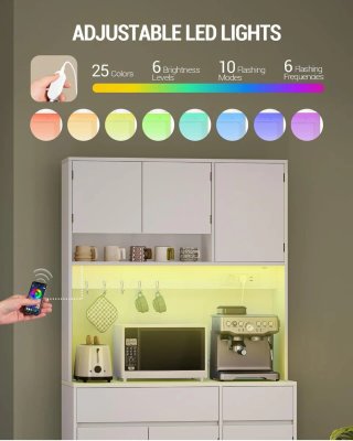 Aparador de Cocina Blanco con Iluminación LED