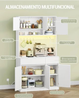 Aparador de Cocina Blanco con Iluminación LED