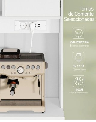 Aparador de Cocina Blanco con Iluminación LED
