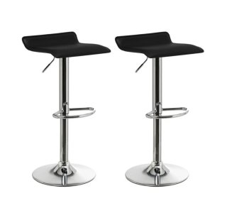 2 Taburetes Altos Regulables Negro/Plata