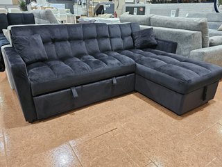 Sofá Cama Chaiselongue con Arcón Negro
