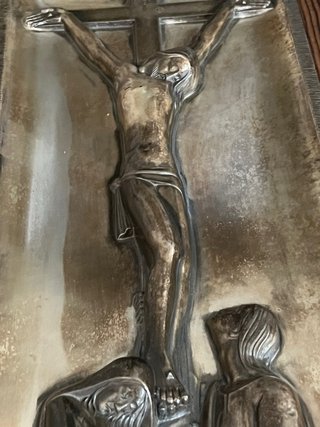 Cuadro Antiguo en Relieve - Crucifixión