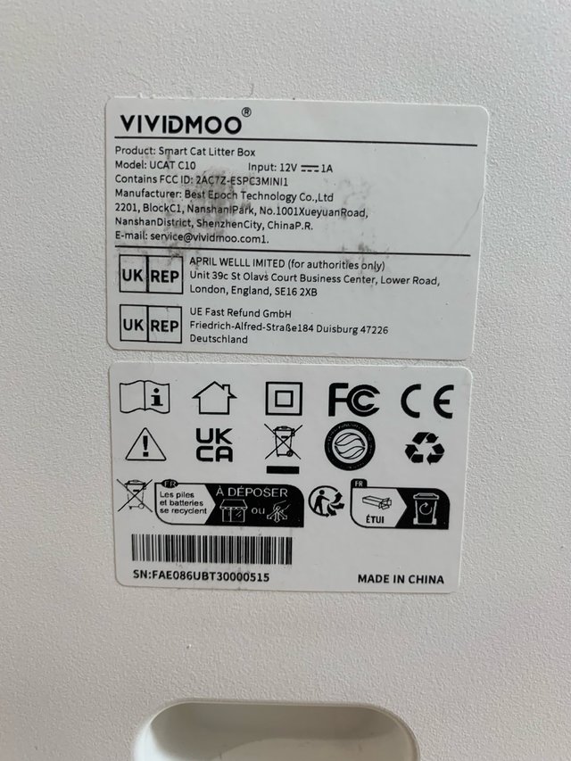 Arenero Inteligente Automatico Vividmoo UCAT C10