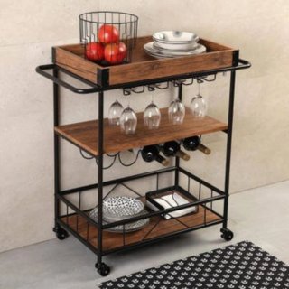 Carro Cocina Versa Ruedas Metal Madera