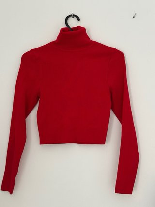 Jersey Cuello Alto Rojo Zara