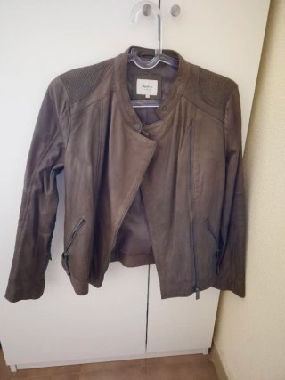 Cazadora de cuero Pepe Jeans marrón