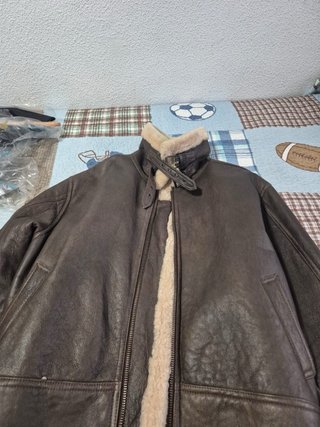 Chaqueta Aviador Piel Borrego Talla 54-XL Marrón