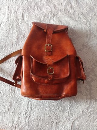 Mochila Cuero Artesanal Marrón