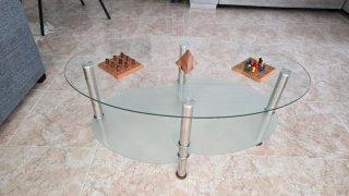 Mesa de Centro Ovalada de Cristal