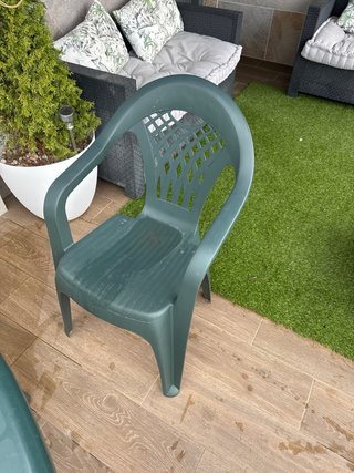 Mesa de Exterior con 2 Sillas Verde
