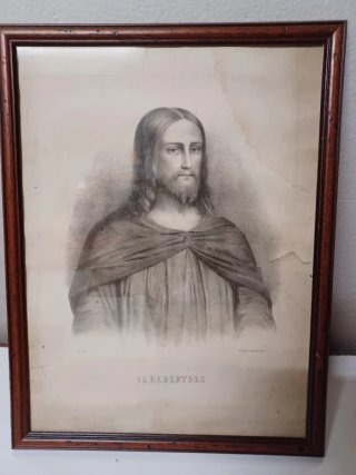 Antica stampa Ottocento IL REDENTORE