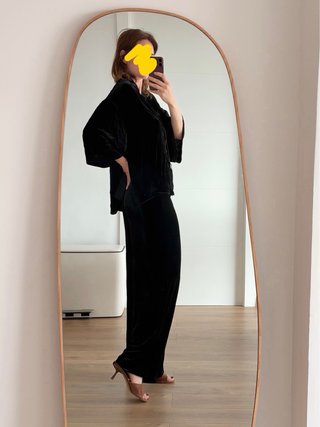Conjunto de terciopelo Negro