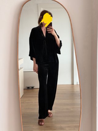 Conjunto de terciopelo Negro