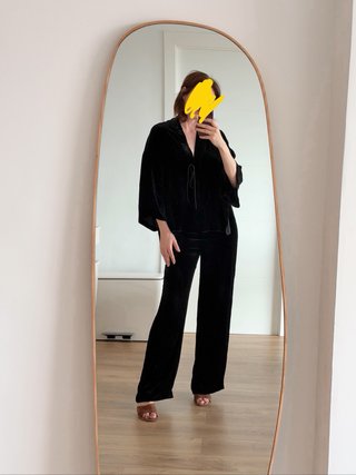 Conjunto de terciopelo Negro