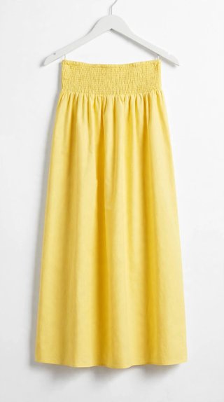 Falda Stradivarius XS Amarilla