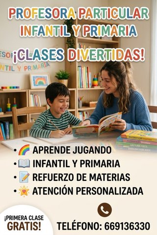 Clases particulares infantil y primaria