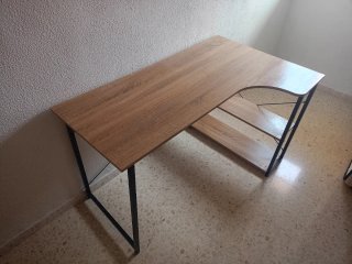 Mesa de ordenador L, Estilo Industrial