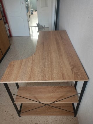 Mesa de ordenador L, Estilo Industrial