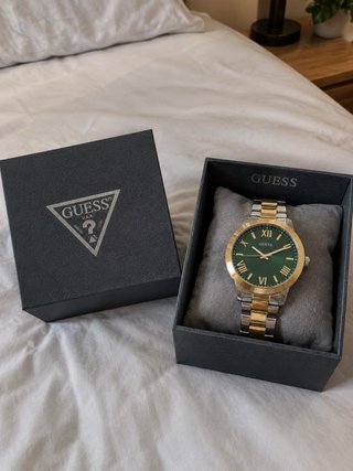 Reloj Guess Hombre Dorado y Verde (ORIGINAL)