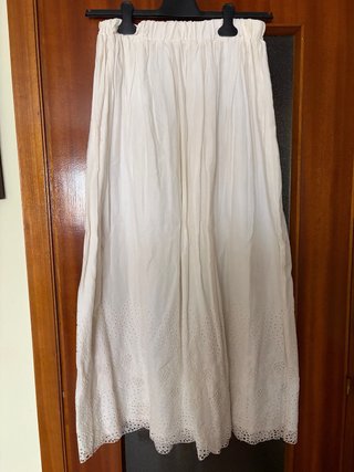 Falda larga blanca Zara