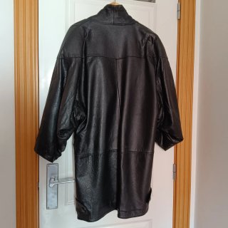 Chaqueta Abrigo Vintage de Piel Negra